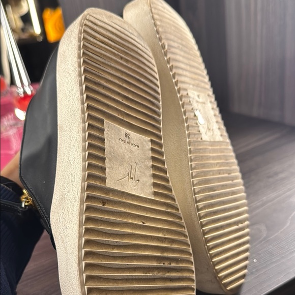 Giuseppe Zanotti Black and Gold Leather Loafers main image 6